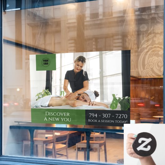 Aangepaste massagesalon raambekleding raamsticker (Cafe Raam)