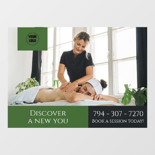 Aangepaste massagesalon raambekleding raamsticker (Vel)