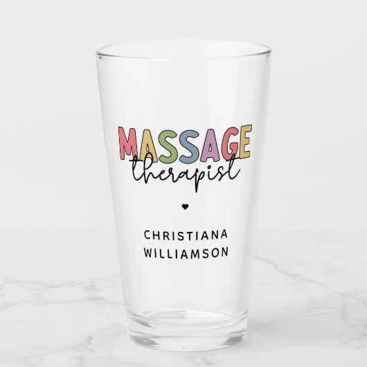 Aangepaste massagetherapie | Massagetherapiecadeau Glas (Voorkant)