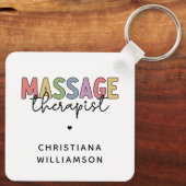 Aangepaste massagetherapie | Massagetherapiecadeau Sleutelhanger (Achterkant)