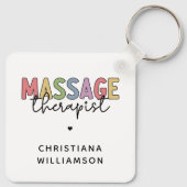 Aangepaste massagetherapie | Massagetherapiecadeau Sleutelhanger (Achterkant)