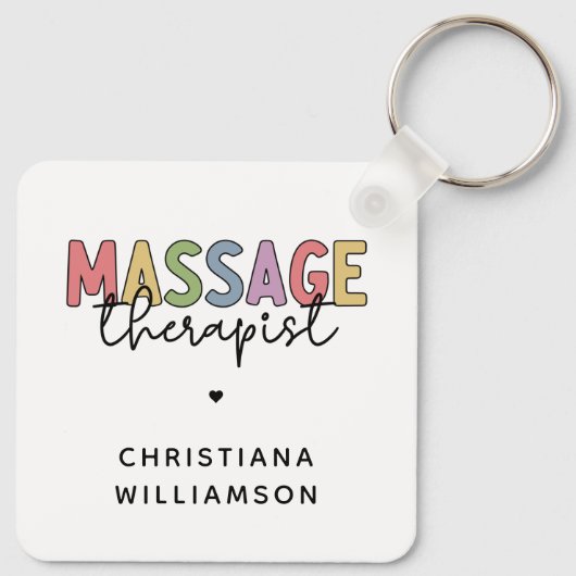 Aangepaste massagetherapie | Massagetherapiecadeau Sleutelhanger (Achterkant)