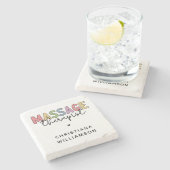 Aangepaste massagetherapie | Massagetherapiecadeau Stenen Onderzetter (Zijkant)