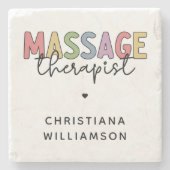 Aangepaste massagetherapie | Massagetherapiecadeau Stenen Onderzetter (Voorkant)
