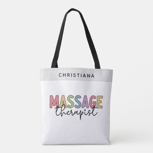 Aangepaste massagetherapie | Massagetherapiecadeau Tote Bag (Achterkant)