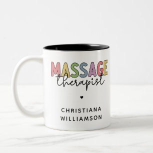 Aangepaste massagetherapie   Massagetherapiecadeau Tweekleurige Koffiemok
