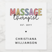 Aangepaste massagetherapie | Massagetherapiecadeau Wijn Etiket (Enkel label)