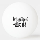 Aangepaste masterdiploma afstuderen gemeesterd pingpongbal (Achterkant)