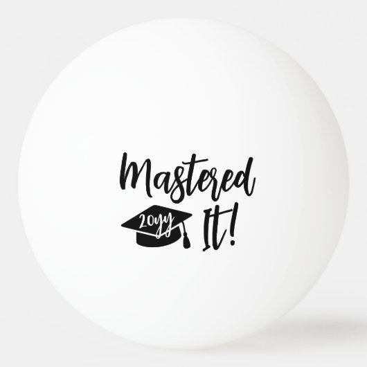 Aangepaste masterdiploma afstuderen gemeesterd pingpongbal (Achterkant)
