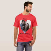 Aangepaste matching lovers t-shirt met namen. (Voorkant volledig)