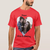 Aangepaste matching lovers t-shirt met namen. (Voorkant)