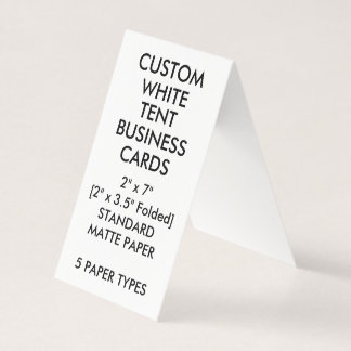 Aangepaste MATTE Tent-Visitekaartjes 2 x 3,5 inch Visitekaartje
