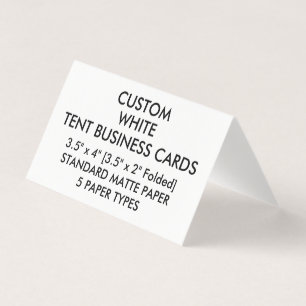 Aangepaste MATTE Tent-Visitekaartjes 3,5 x 2 inch Visitekaartje