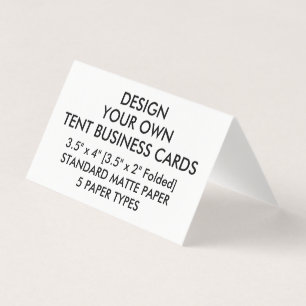 Aangepaste MATTE Tent-Visitekaartjes 3,5 x 2 inch Visitekaartje