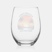 Aangepaste Maui Trip Sunrise Palmbomen Keepsake Wijnglas Zonder Voet (Achterkant)