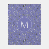 Aangepaste Mauve Floral MONOGRAM Fleece Deken (Voorkant)