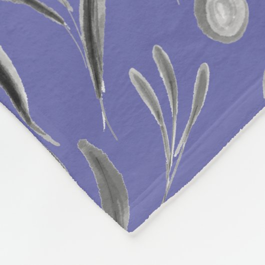 Aangepaste Mauve Floral MONOGRAM Fleece Deken (Hoek)