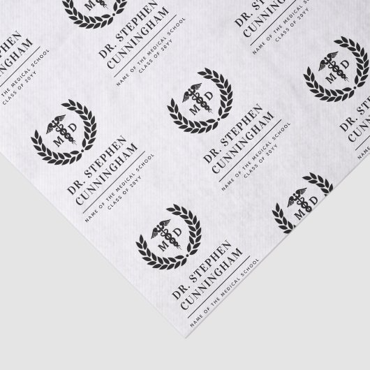 Aangepaste MD Doctor of Medicine Med School Afstud Tissuepapier (Detail)