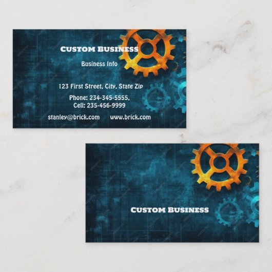 Aangepaste Mechanische Machinebouw Fabricating Visitekaartje (Voorkant / Achterkant)