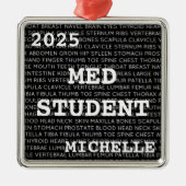 Aangepaste Med Student Medische Terminologie Kerst Metalen Ornament (Voorkant)