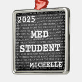 Aangepaste Med Student Medische Terminologie Kerst Metalen Ornament (Links)