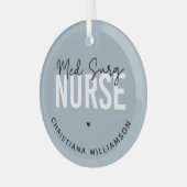 Aangepaste Med Surg Zurse | Medische chirurgische  Glas Ornament (Voorkant links)