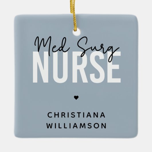 Aangepaste Med Surg Zurse | Medische chirurgische  Keramisch Ornament (Voorkant)