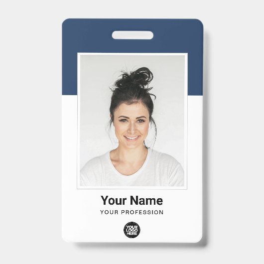 Aangepaste Medewerker enorme foto QR-streepjescode Badge (Voorzijde)