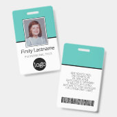 Aangepaste Medewerker - Foto, Bar Code, Logo, Naam Badge (Voor- en achterkant)