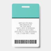 Aangepaste Medewerker - Foto, Bar Code, Logo, Naam Badge (Achterkant)