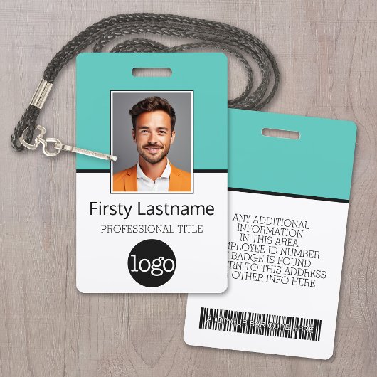 Aangepaste Medewerker - Foto, Bar Code, Logo, Naam Badge
