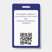 Aangepaste medewerker | Foto, functietitel, QR, na Badge (Achterkant)
