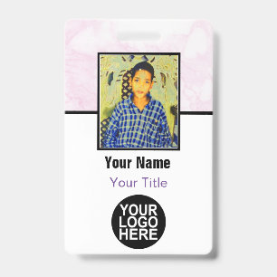 Aangepaste Medewerker - Foto, Logo, Bar Code en Na Badge