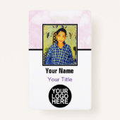 Aangepaste medewerker - Foto, Logo, streepjescode  Badge (Voorkant)