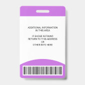 Aangepaste medewerker Foto Naam Rol-ID Logo Barcod Badge (Achterkant)