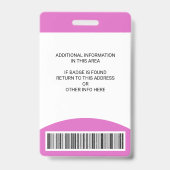 Aangepaste medewerker Foto Naam Rol-ID Logo Barcod Badge (Achterkant)