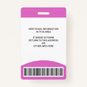 Aangepaste medewerker Foto Naam Rol-ID Logo Barcod Badge (Achterkant)