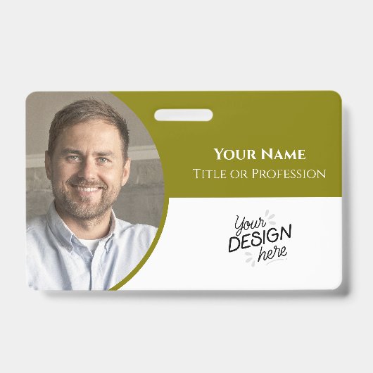 Aangepaste Medewerker, Foto, Naam, Titel, Logo, St Badge (Voorzijde)