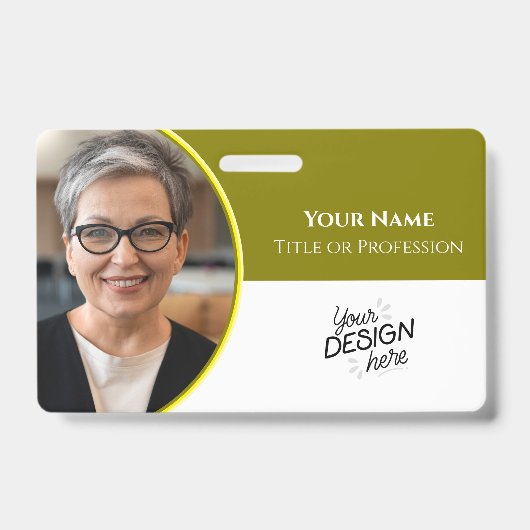 Aangepaste Medewerker, Foto, Naam, Titel, Logo, St Badge (Voorzijde)