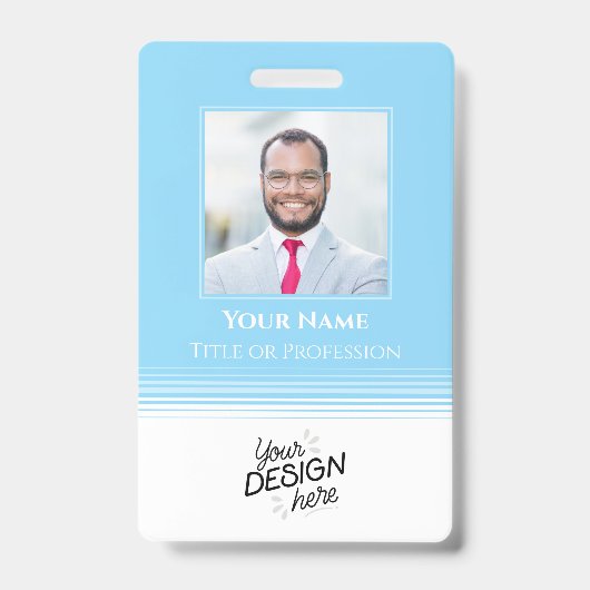 Aangepaste Medewerker, Foto, Naam, Titel, Logo, St Badge (Voorzijde)