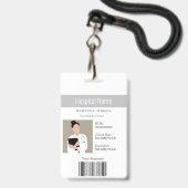 Aangepaste medewerker foto-streepjescode-ID Badge (Voorzijde met lanyard)