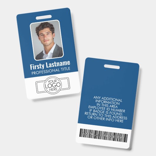 Aangepaste Medewerker - Foto, Streepjescode, Logo, Badge (Voor- en achterkant)