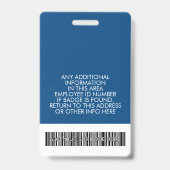 Aangepaste Medewerker - Foto, Streepjescode, Logo, Badge (Achterkant)