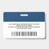 Aangepaste Medewerker - Foto, Streepjescode, Logo, Badge (Achterkant)
