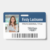 Aangepaste Medewerker - Foto, Streepjescode, Logo, Badge (Voorzijde)