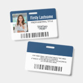 Aangepaste Medewerker - Foto, Streepjescode, Logo, Badge (Voor- en achterkant)
