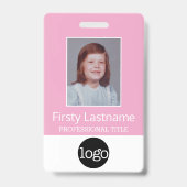 Aangepaste Medewerker - Foto, streepjescode, logo, Badge (Voorzijde)