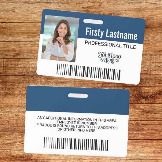Aangepaste Medewerker - Foto, Streepjescode, Logo, Badge