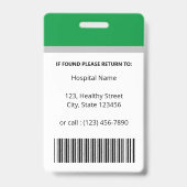 Aangepaste medewerker Groene Doctor Fotoidentiteit Badge (Achterkant)