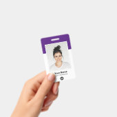 Aangepaste medewerker Grote foto Paarse Logo Badge (Handheld)